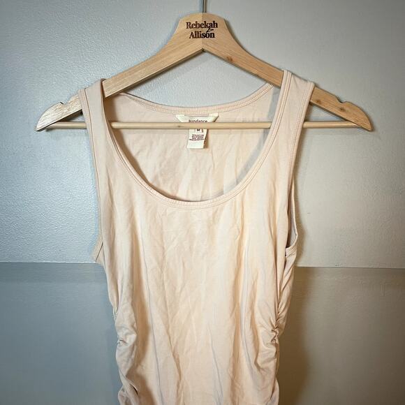 Sundance Ruched Tank Top Tunic Top in Peach / Nude Size Medium - Picture 2 of 11